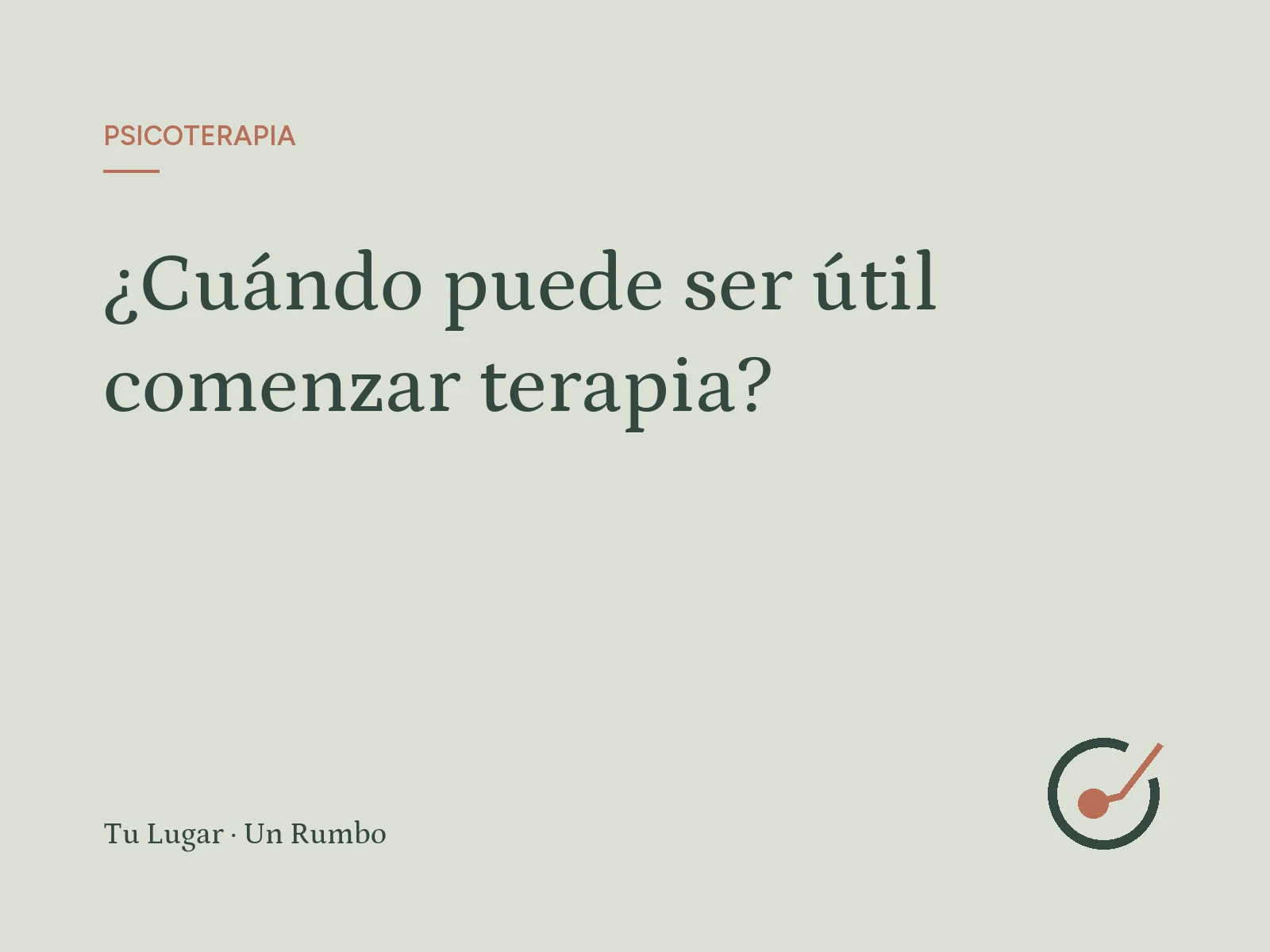 ¿Cuándo puede ser útil comenzar terapia?